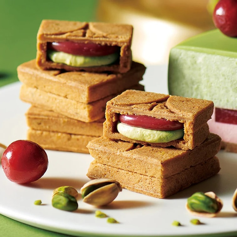 Japan Tokyo Station PRESS BUTTER SAND Pistachio Cherry Cookies